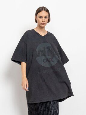 HARD ROCK CAFE Big Long T-Shirt Vintage Tees Black / Xl